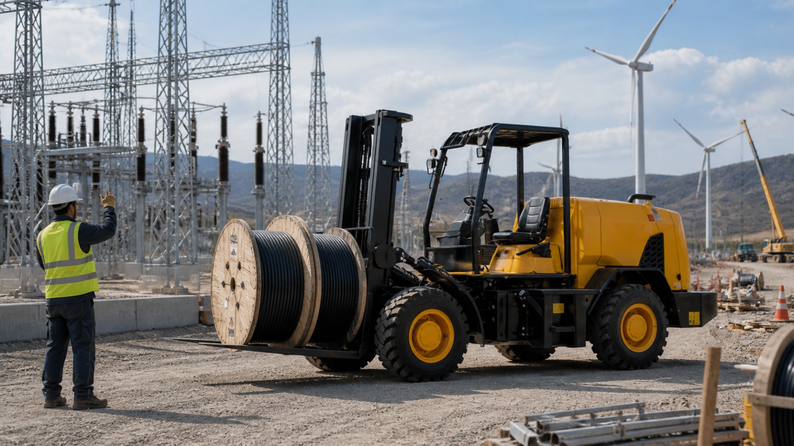 CPC30SY off-road forklift application scene