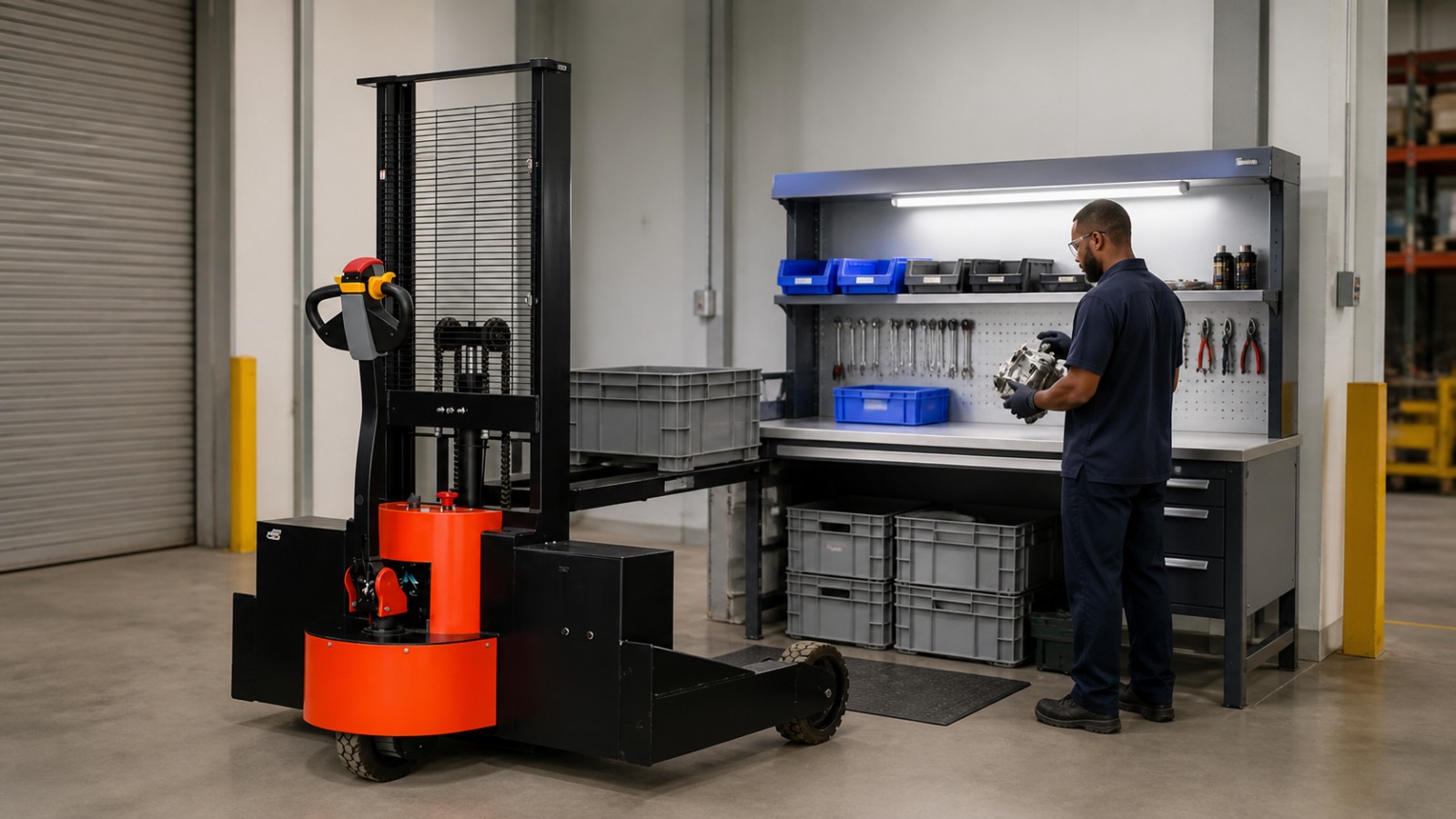 600-800 kg remote-control forklift application scene