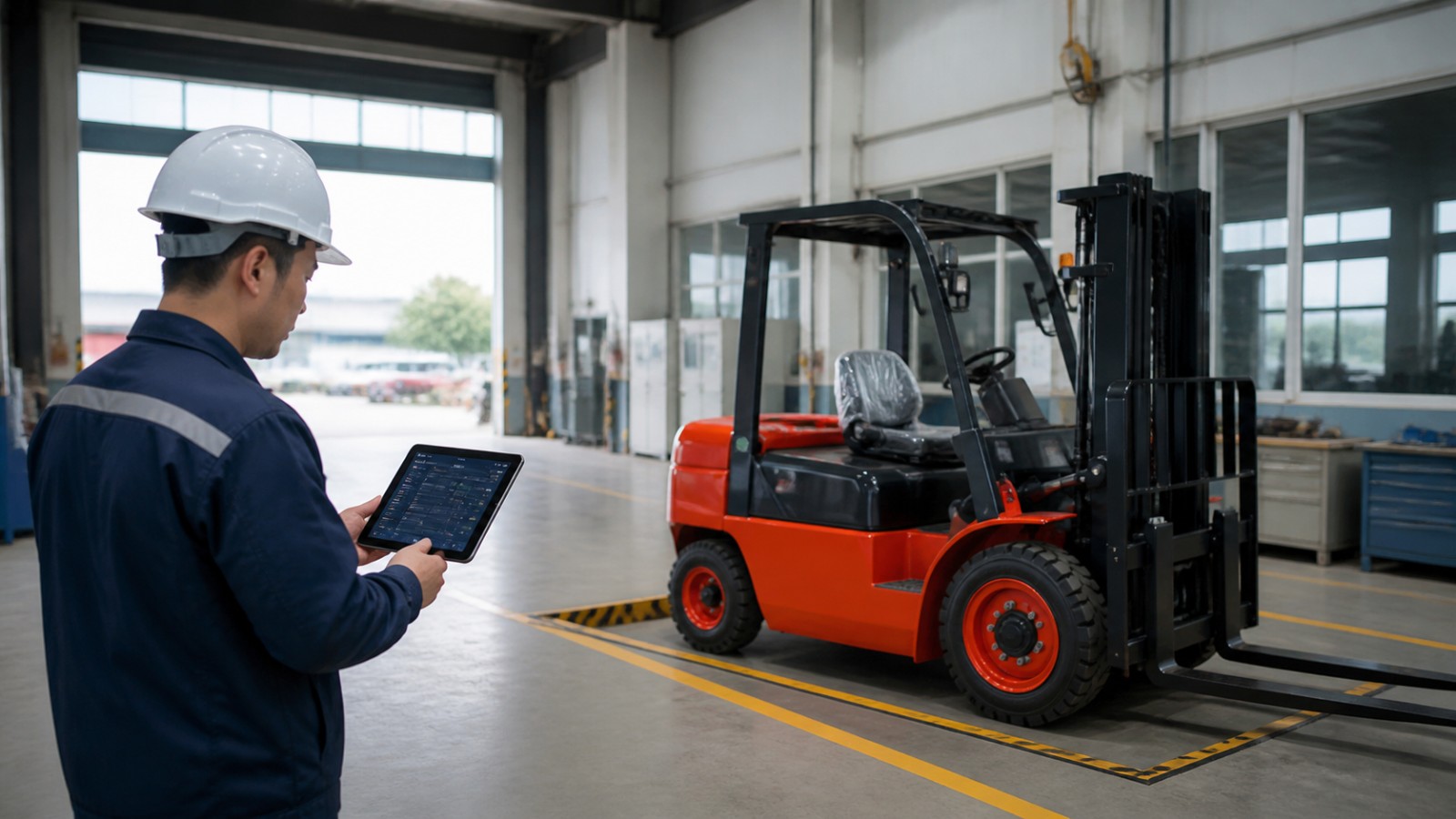 CPC50 diesel forklift operating scene
