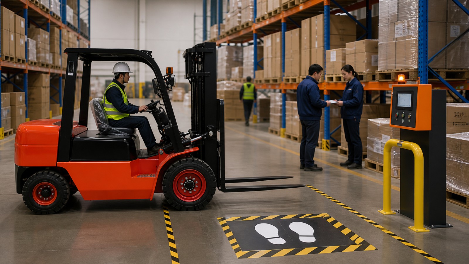 CPC80 diesel forklift operating scene