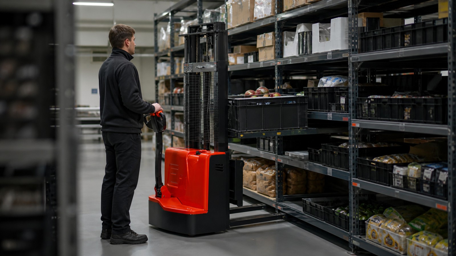 1500 kg remote-control forklift operating scene