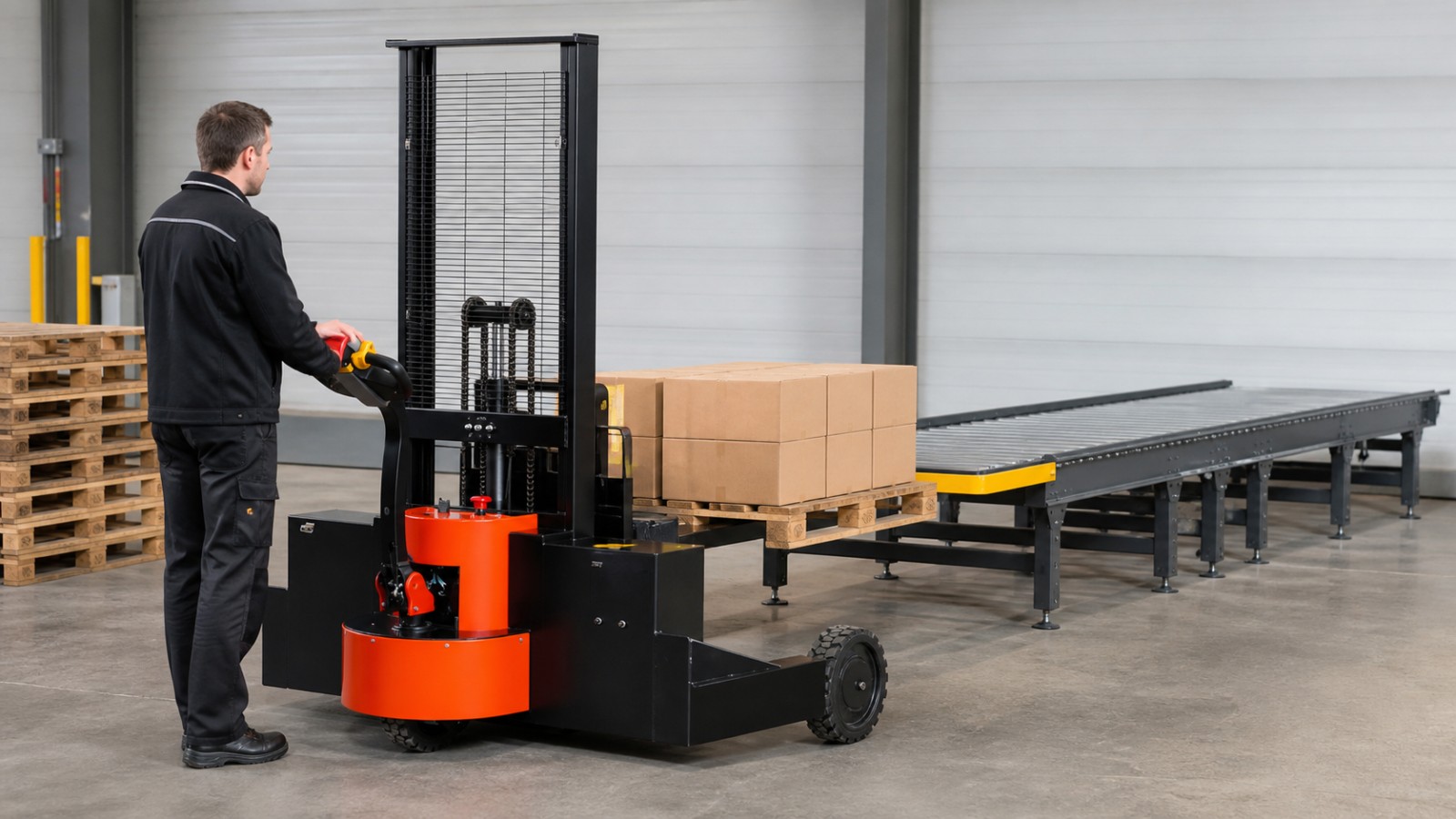 carton clamp attachment operating scene