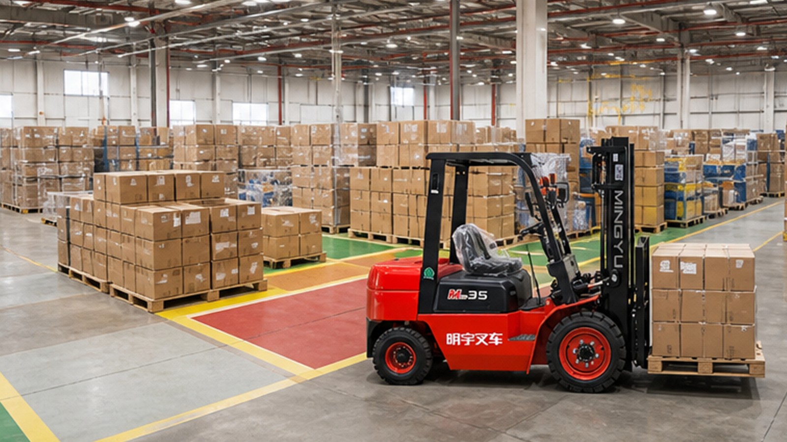 CPC40 diesel forklift application scene