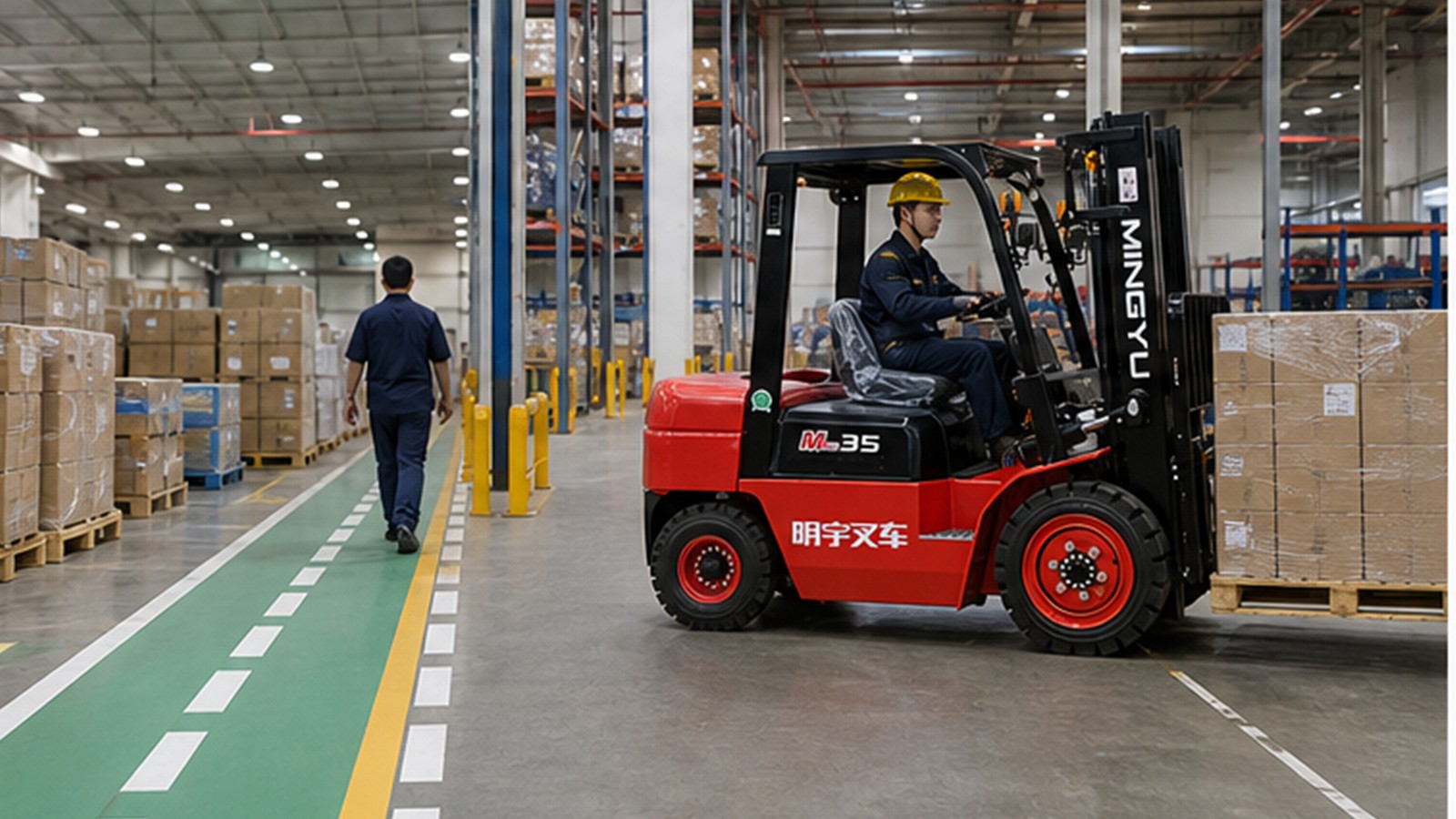CPC38 diesel forklift application scene