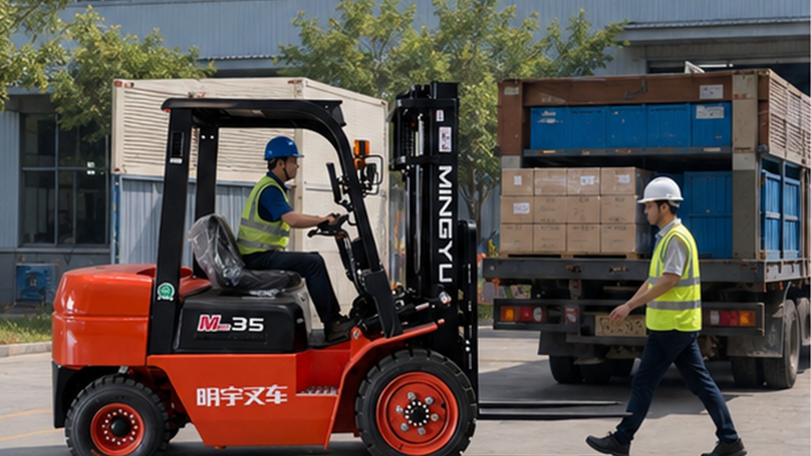 CPC50 diesel forklift application scene