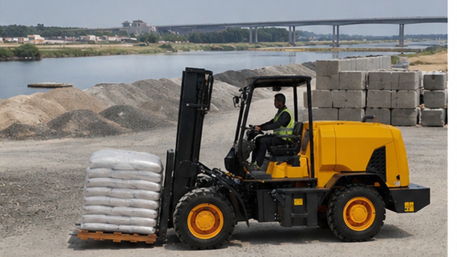 7T off-road forklift application scene