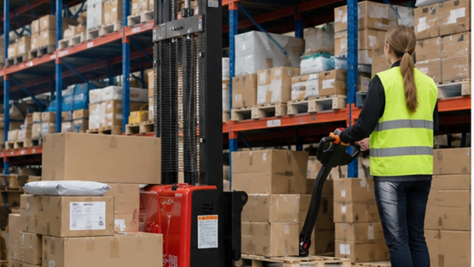 1000 kg remote-control forklift application scene