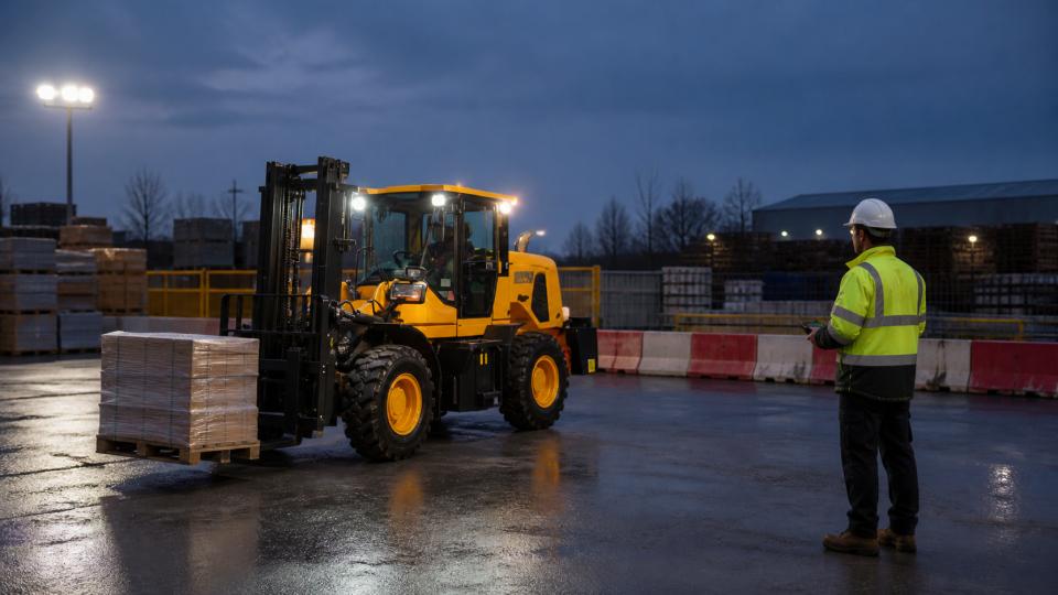Heavy off-road forklift supporting Arctic infrastructure
