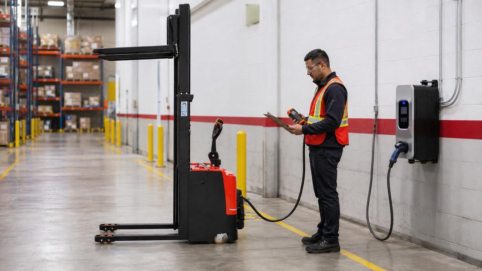 ZG-MYCPDB electric counterbalanced stacker material handling application