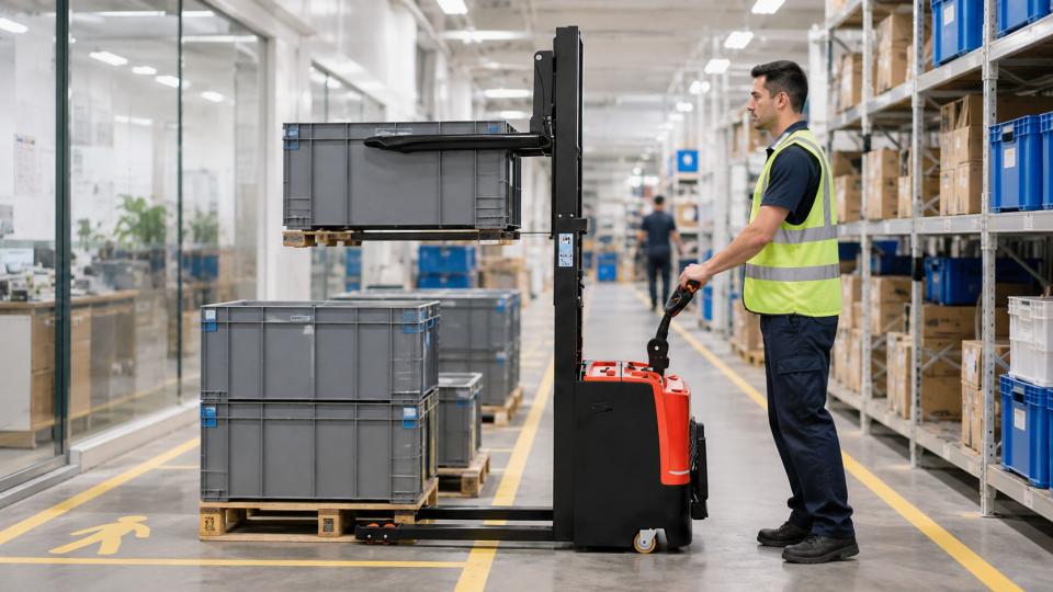 CDD85-R electric pallet stacker in a 2026 work scenario