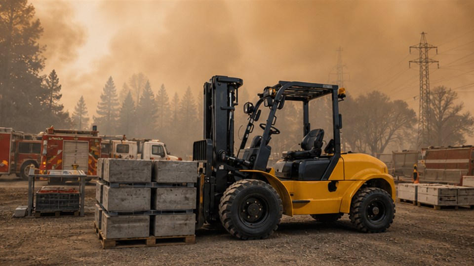 B29 off-road forklift material handling application