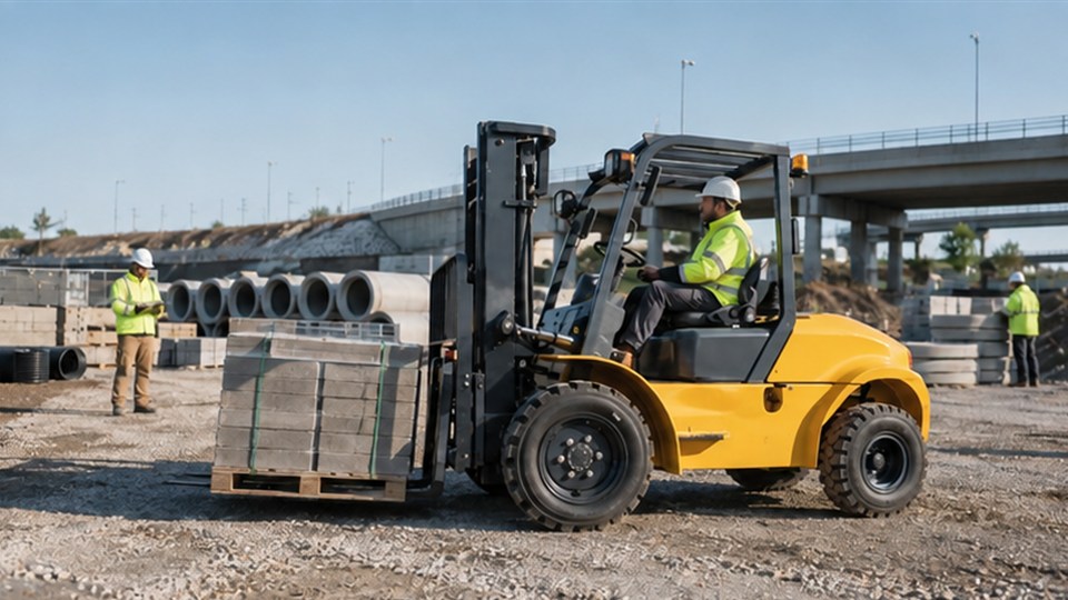 B28 off-road forklift material handling application