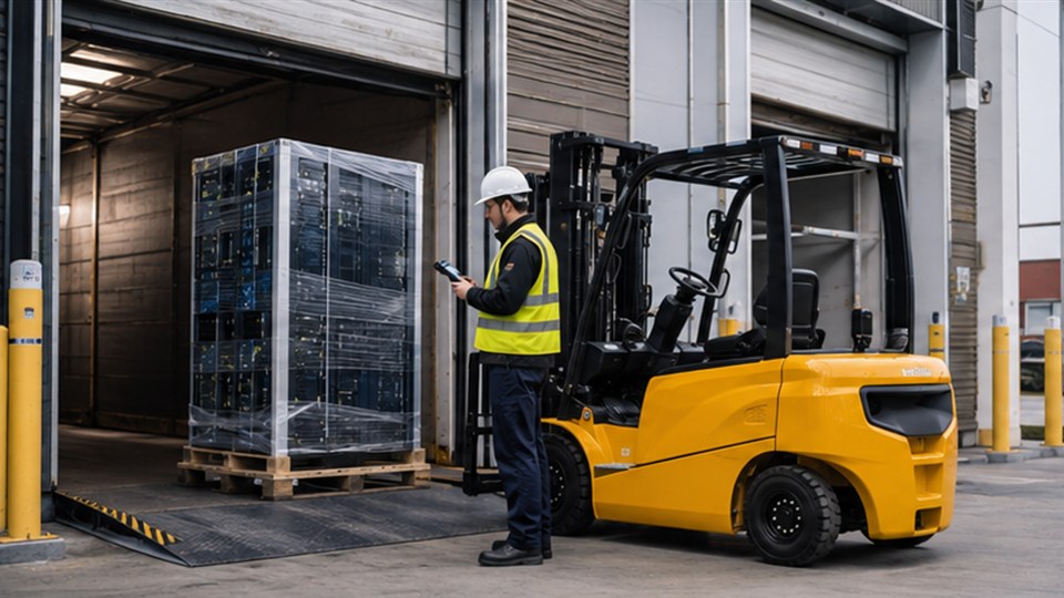 B60 lithium electric forklift in a 2026 work scenario