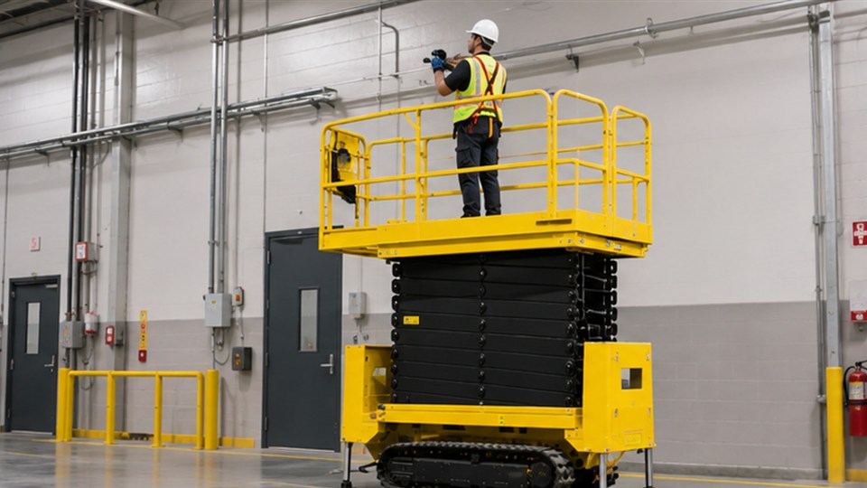 GTJZ3812E-X electric scissor lift in a 2026 work scenario