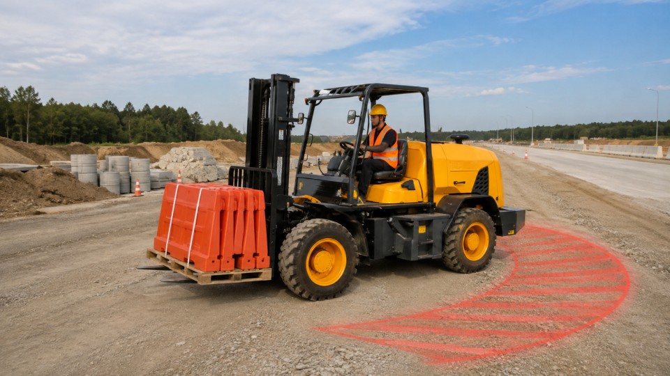 936 3-ton off-road forklift in a September 2026 work scenario