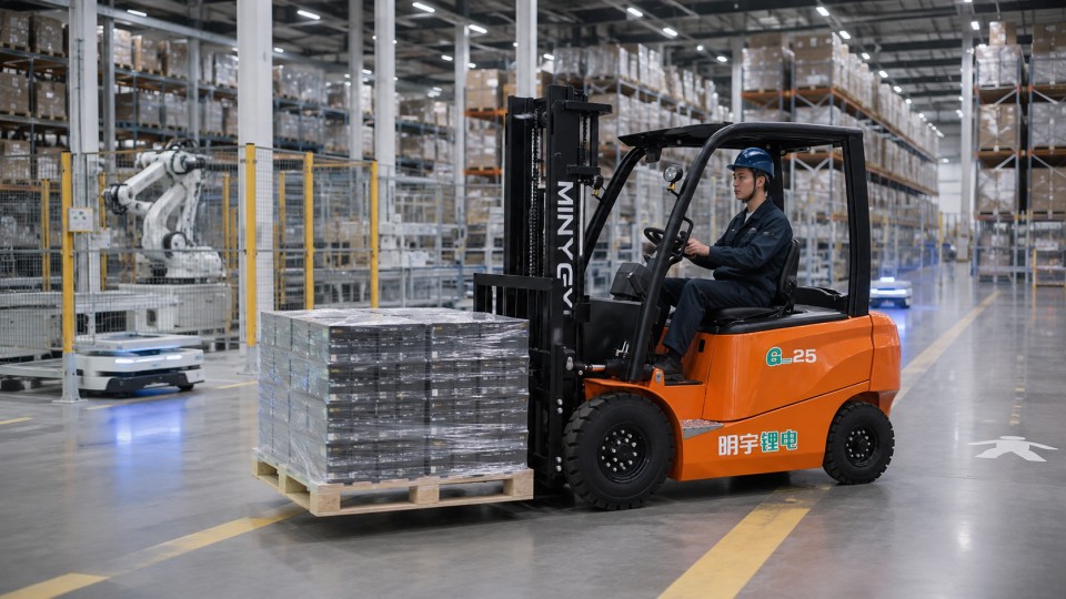 B20 lithium electric forklift in a September 2026 work scenario