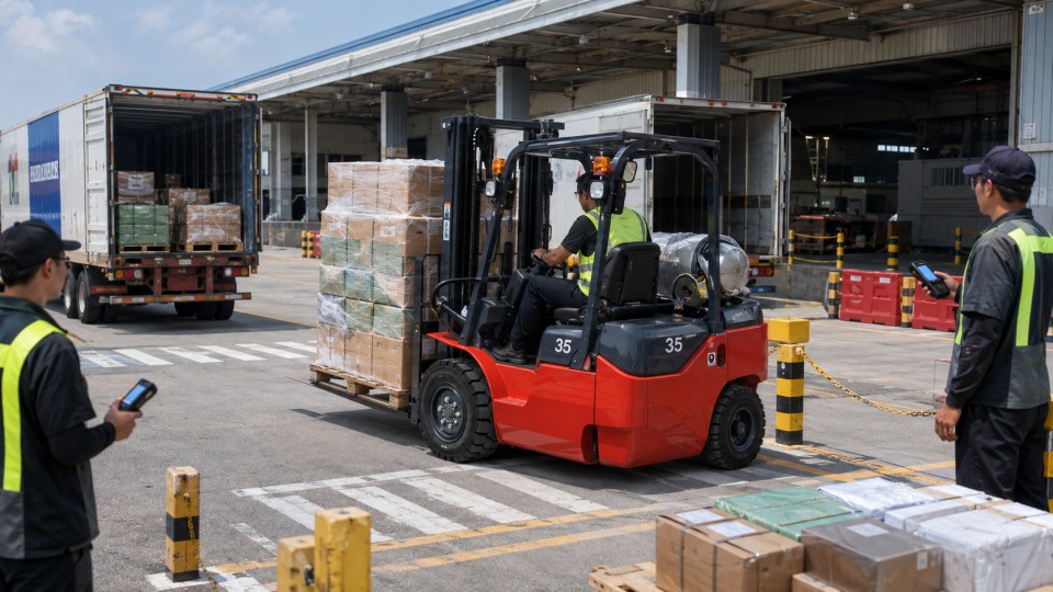 CPY35 gasoline and LPG forklift in a September 2026 work scenario