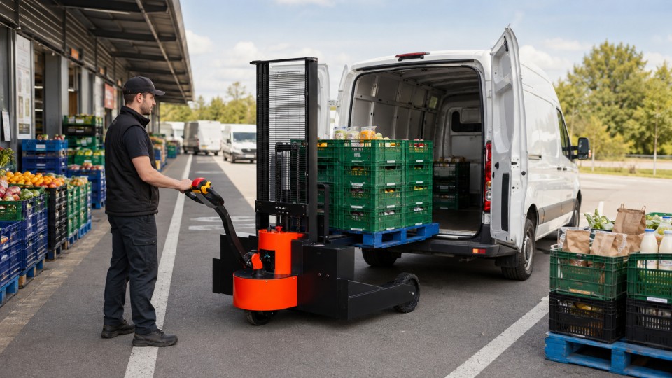 CDD85-R electric pallet stacker operating scenario
