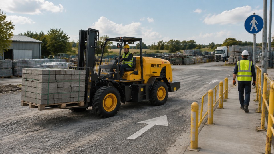 B29 off-road forklift in a September 2026 work scenario