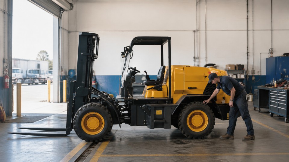 5-ton off-road forklift material handling application