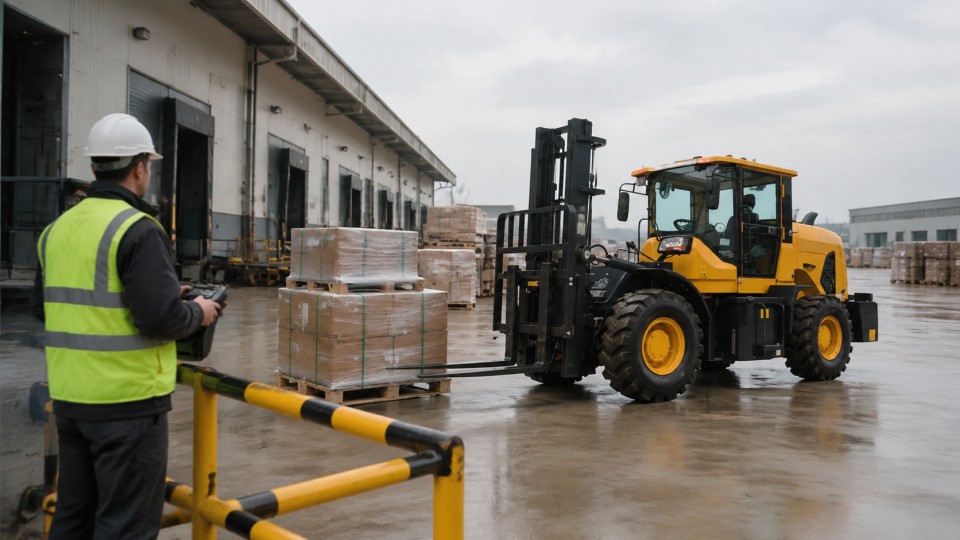 936 3-ton off-road forklift in a September 2026 work scenario