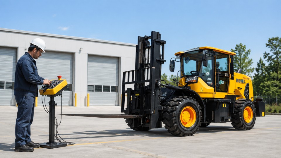 DY26 3-ton off-road forklift material handling application