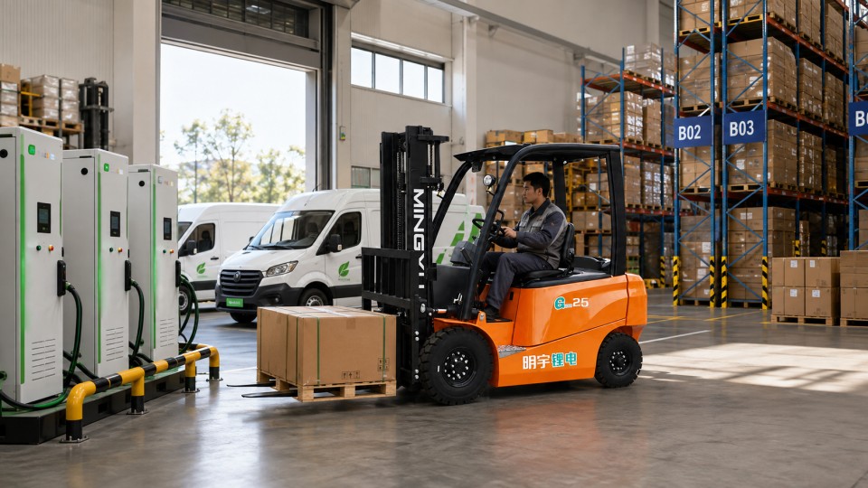 ZG-MYCPDB electric counterbalanced stacker operating scenario