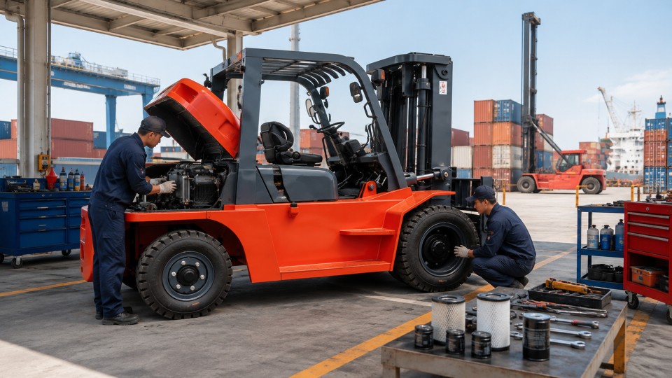 B29 off-road forklift material handling application