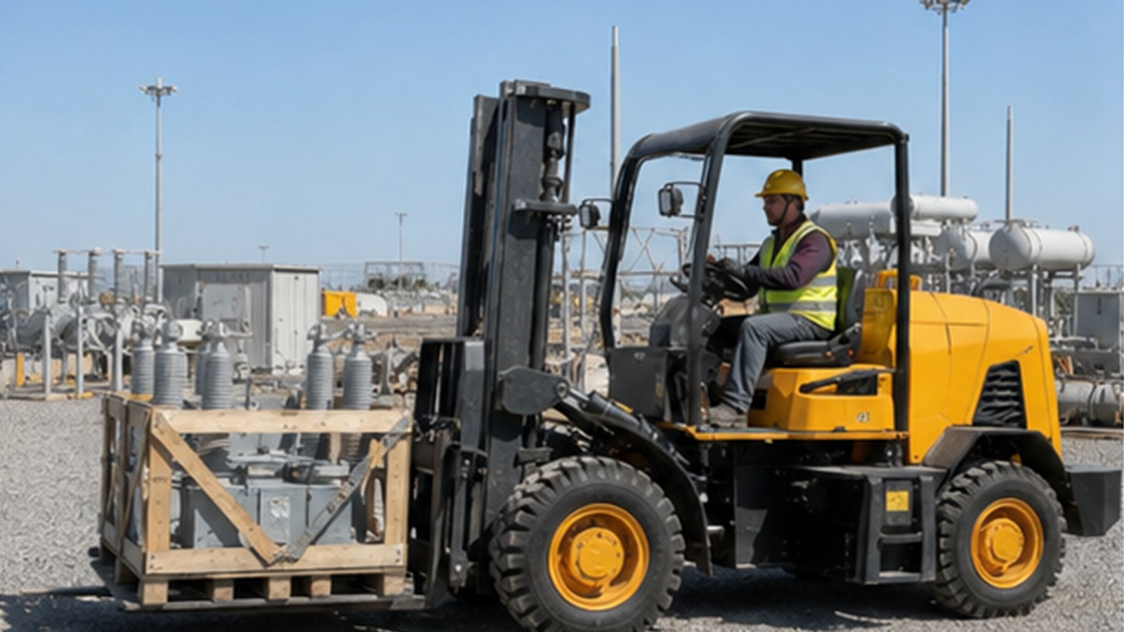 Grid Equipment Bottlenecks: Rough-Terrain Forklifts for Utility Projects application scene 2