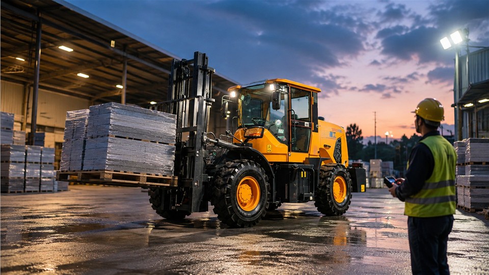 B29 off-road forklift material handling application