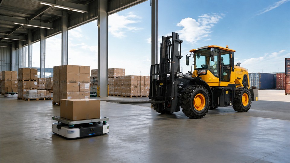 B28 off-road forklift operating scenario