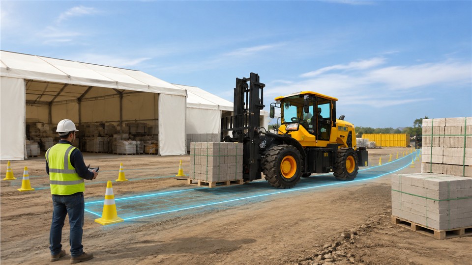 936 3-ton off-road forklift in a September 2026 work scenario