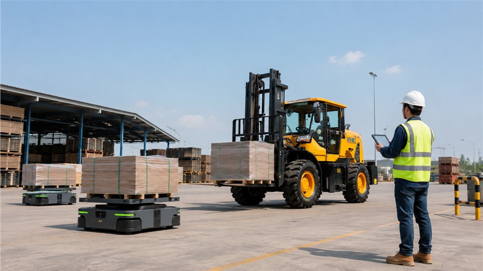 B29 off-road forklift operating scenario