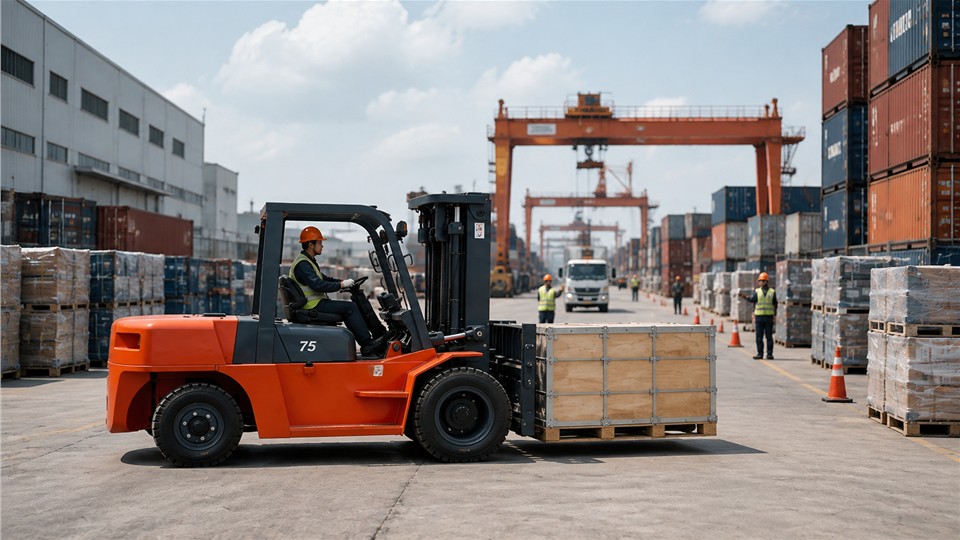 B28 off-road forklift operating scenario