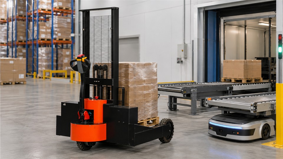 ZG-MYCPDB electric counterbalanced stacker material handling application