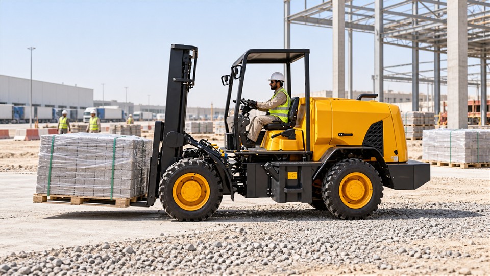 B29 off-road forklift in a September 2026 work scenario