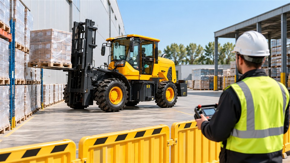 DY26 3-ton off-road forklift in a September 2026 work scenario