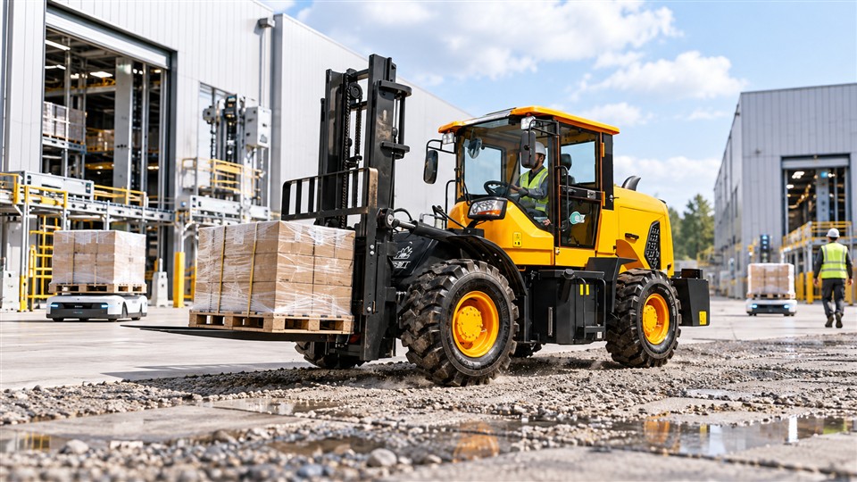 7-ton off-road forklift material handling application