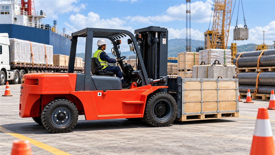 B29 off-road forklift operating scenario