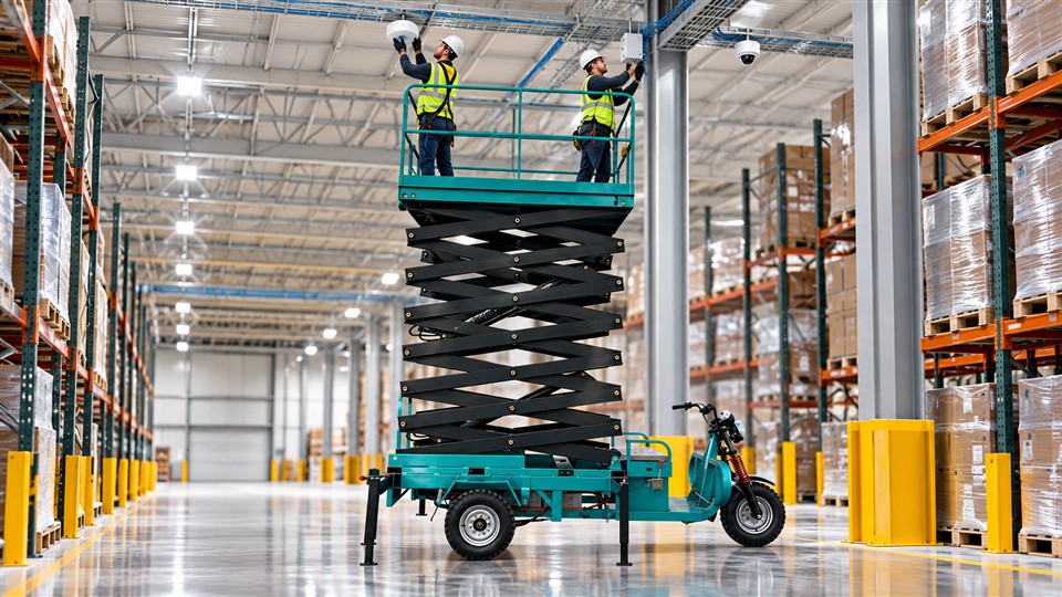 ZG-SPSL1214 self-propelled scissor lift in a September 2026 work scenario
