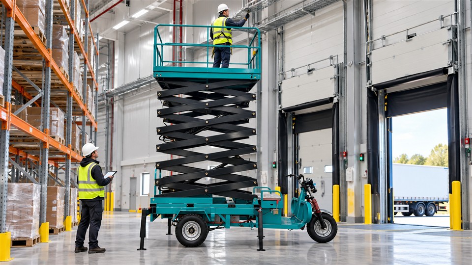 GTJZ3812E-X electric scissor lift operating scenario