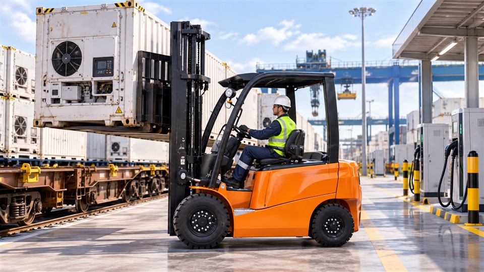 B60 lithium electric forklift material handling application