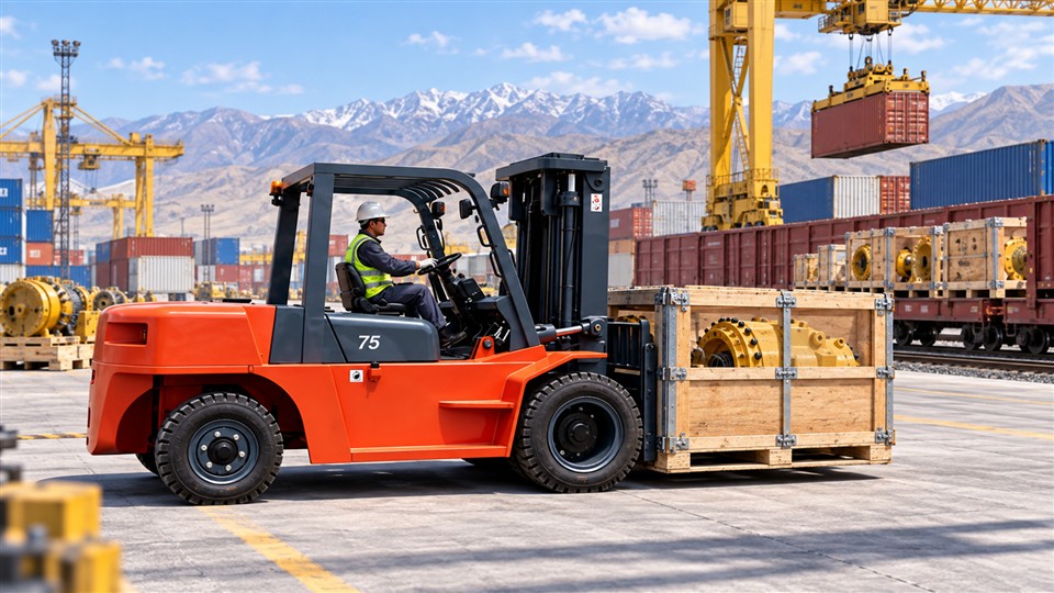 CPC190-X diesel forklift in a September 9, 2026 work scenario