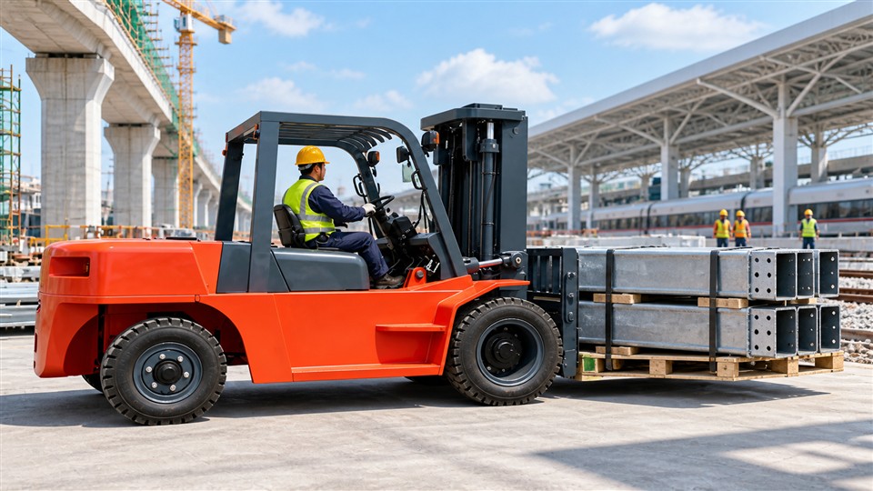 CPC30SY off-road forklift material handling application