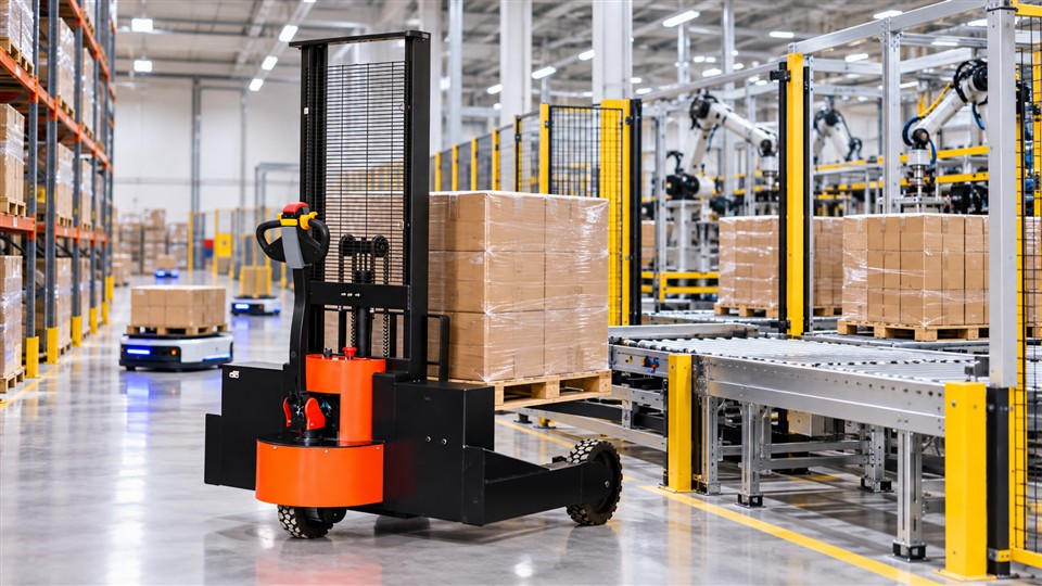 ZG-MYCPDB electric counterbalanced stacker operating scenario