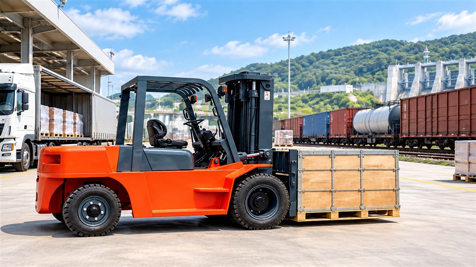 B28 off-road forklift operating scenario