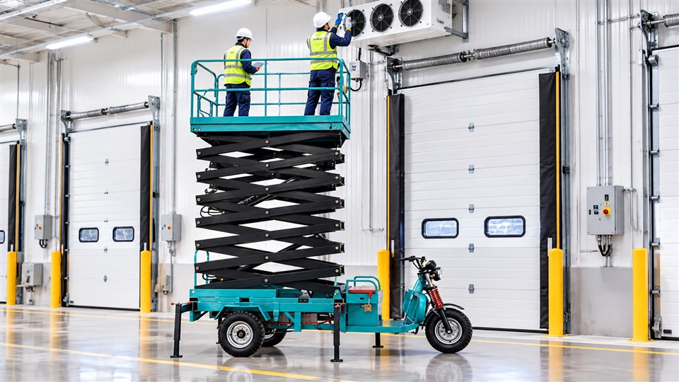 GTJZ3812E-X electric scissor lift in a September 9, 2026 work scenario