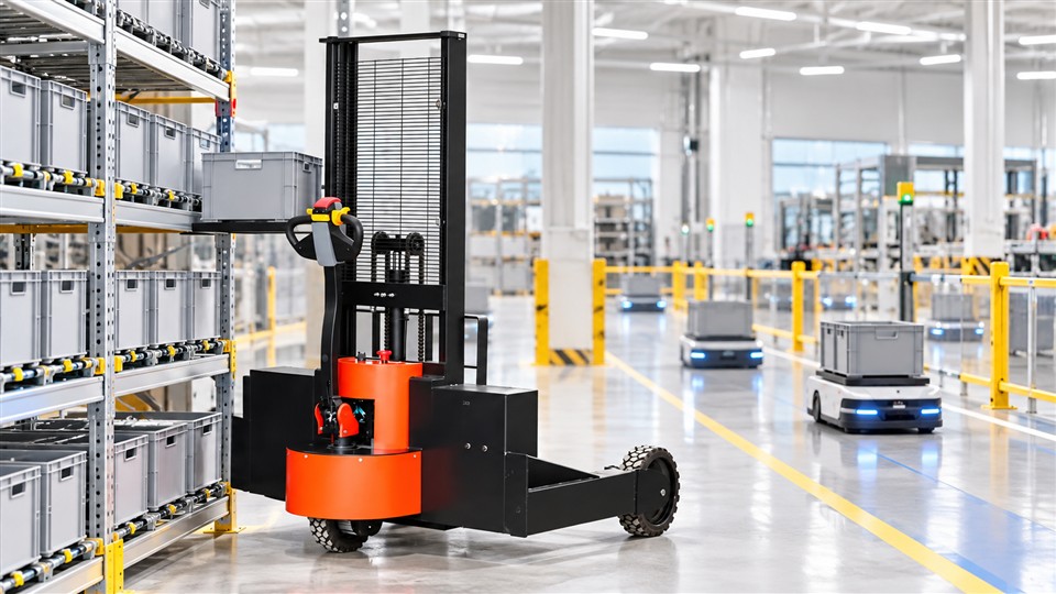 ZG-MYCPDB electric counterbalanced stacker in a September 9, 2026 work scenario