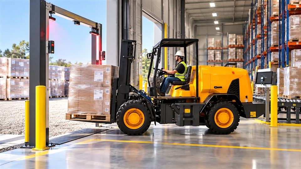 DY26 3-ton off-road forklift in a September 9, 2026 work scenario