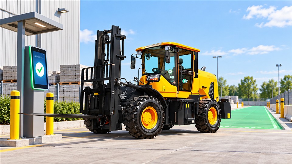 7-ton off-road forklift in a September 9, 2026 work scenario